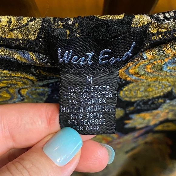 West End: Elegant Paisley Maxi Skirt size M - Picture 3 of 3